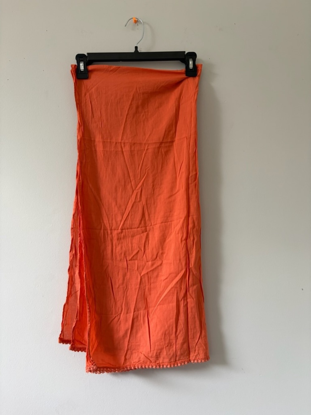 Vibrant Orange Lightweight Linen Scarf